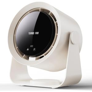 Portable Desk Fan - Quiet 5400mAh Rechargeable Table fan with Turbo Airflow - 100 Speed Digital Display&105 Adjustable Tilt - Wall Mount Small Desk Cooling Fan for Bedroom Office Home Travel Camping (White)
