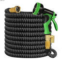 50 Ft  Expandable Garden Hose, 2025 New Ultra Lightweight Kink Free Flexible Water Hose 75ft, 10 Pattern Spray Nozzle, Leak-Proof Solid Brass Fittings, High-Density Outer Fabric & Durable Inner Core