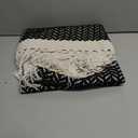 Lahome Belle Boho Entryway Rug, 2×3 Rugs for Bedroom Lightweight Washable Throw Rug Woven Cotton Bathroom Carpet with Tassels, Farmhouse Black and White Rugs for Living Room Kitchen Office Dorm