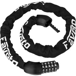 Favoto Bike Chain Lock, 5 Digit Combination Anti-Theft Bicycle Lock, 3.3 feet Long, Ideal for Outdoor Motorcycle E-bike Bikes Gate Fence Ladder Lawn Mower