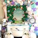 Wonderland Backdrop Green Leaves Rose Tea Party Photography Background Magic Hat Checkerboard Decorations Little Princess Girls Kid Birthday Photo Booth Prop (6X8FT(70x94inch))