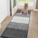 Smiry Dog Door Mat for Muddy Paws, Absorbs Moisture and Dirt, Low-Profile Entryway Mat with Non-Slip Backing, Entry Indoor Outdoor Doormat for Inside Floor (48x30 Inches, Grey, Striped)