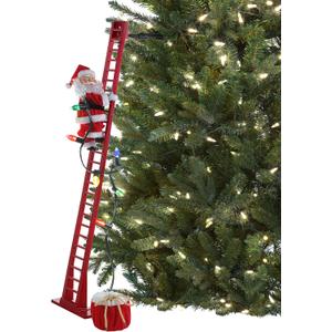 Mr. Christmas Super Climber Musical Animated Christmas Decoration, 42 Inches, Plush White Santa Claus