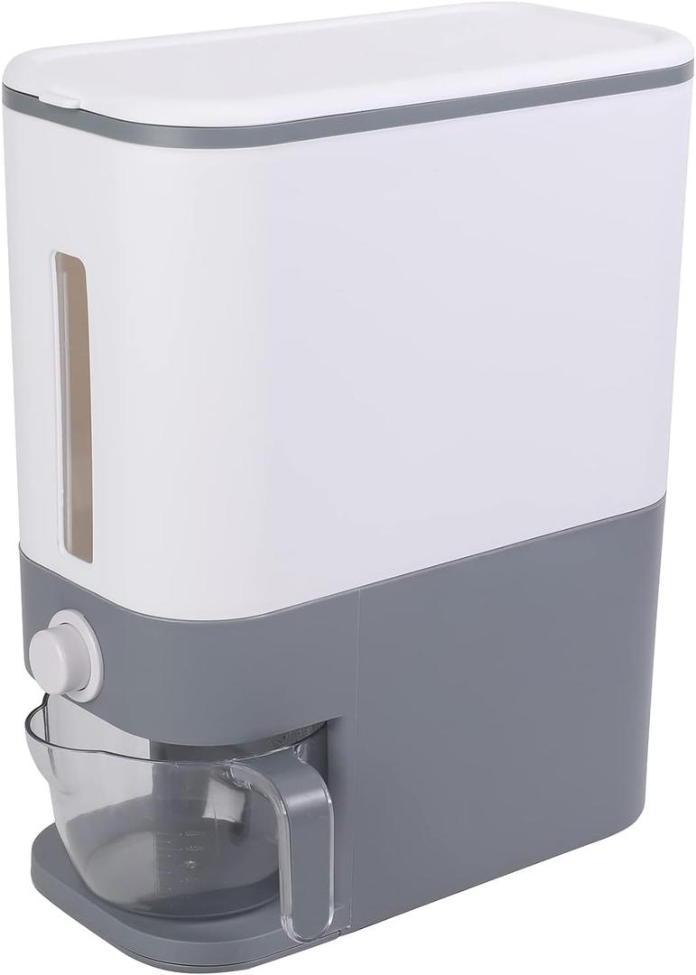 Sooyee 22 Lbs Rice Dispenser with Measuring Cup,Large Food Storage Containers for Rice, Corn,Soybean & Oatmeal,Airtight, Moisture Proof