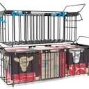 Freezer Organizer Bins, 2 Pack Expandable Stackable Hangable Chest Freezer Containers with Handles, Adjustable From 10.3" to 14.2" Storage Baskets for Fridge, Deep Freezer, Cabinet, Pantry, Kitchen, Black (Large) 