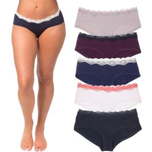 Emprella Cotton Underwear for Women, Seamless Women's Underwear Pack, Cheeky Hipster Panties (Medium)