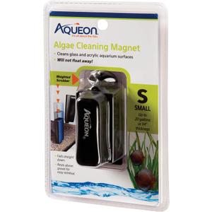 Aqueon Aquarium Algae Scraper, Fish Tank Cleaning Magnets for Glass/Acrylic, Small, Black