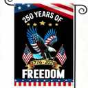 2 x 250 Years America Garden Flag,250th Anniversary USA Patriotic Banner Double-Sided with Eagle Design, 1776-2026 Commemorative (A_1 x 1.5 ft)
