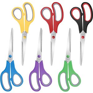 6 Packs Sewing Craft Scissors Bulk,8" Multipurpose Heavy Duty Sharp Scissors,Stainless Steel Shears for Home Office Student Supplies,6 Colors