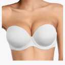 Plusexy Women's Push Up Strapless Bra Thick Padded Underwire Convertible Multiway Bras, Size 34D