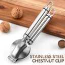 Chestnut Cutter, 304 Stainless Steel Chestnut Peeler Tool, Portable Multifunctional Metal Nut Cracker Nutcracker, Walnut and Chestnut Opener for Chestnuts, Pecans, Walnuts and Nuts