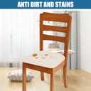 Smiry Velvet Seat Covers for Dining Room Chair Set of 6, Stretch Fit Removable Washable Chair Seat Cushion Protector Slipcovers with Ties, Ivory