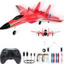 Fremego Su-27 RC Airplane,2.4GHz 2 Channel Remote Control Plane with Gyro Night Lights and 2 Batteries, Easy to Fly for Adults, Beginners and Kids Toy