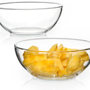 NUTRIUPS  Tempered Glass Mixing Bowls 2 Pack, Salad Bowl for Kitchen Microwave, Dishwasher and Oven Safe