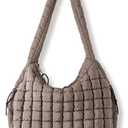 Puffer Tote Bag for Women Large Quilted Tote Bag Quilted Carryall Bag Soft Puffy Crossbody Bag Hobo Handbags Puff Purse