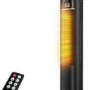 Space Heaters Indoor Use, 26" 12ft/s Electric Heater with Remote, 1500W Electric Heaters with 75Oscillation, 1-12H Timer, PTC Electric Heater for Large Room, Bedroom Home Office, 2024 Upgraded