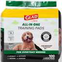 Glad for Pets Black Charcoal Puppy Pads, 6-Layer Leak-Proof Design with Activated Carbon Odor Control and Pheromone Attractant, Disposable Dog Pee Pads for Potty Training, 23 x 23 in, 100 Count - 2 Pk
