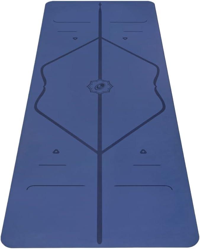 Liforme Original Yoga Mat  Free Yoga Bag Included - Patented Alignment System, Warrior-like Grip, Non-slip, Eco-friendly, sweat-resistant, long, wide, 4.2mm thick mat for comfort (Dusk Blue)