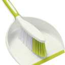 NACENA Dust Pan and Brush Set, Large Hand Broom and Dustpan Set Large Brush and Dustpan Set for Camping Broom and Dustpan Combo for Daily Cleaning Pet Hair Office Home Car, Yellow & Green