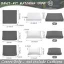 Patelai 11 Pcs Waterproof Patio Cushion Covers for Outdoor Sectional Furniture Wicker Rattan Patio Sofa Couch Chair Seat Pillow Slipcovers, 3 Sizes Covers Only (25.4 x 25.4X 3.54,Gray)