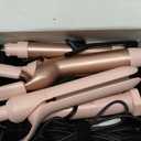 Ufree 5 in 1 Curling Iron with Ceramic Barrels (0.35"-1.25"), Curling Wand Set with Flat Iron Hair Straightener, Instant Heat Up, Dual Voltage Hair Curler, Gifts for Women, Pink