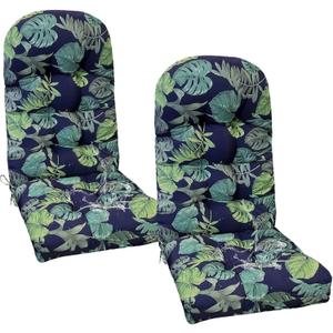Floral Outdoor Adirondack Chair Cushions for Patio Furniture Waterproof Tufted High Back Chair Cushion with Ties for Indoor Patio Backyard 47"*19.68"*3.9" Navy Floral
