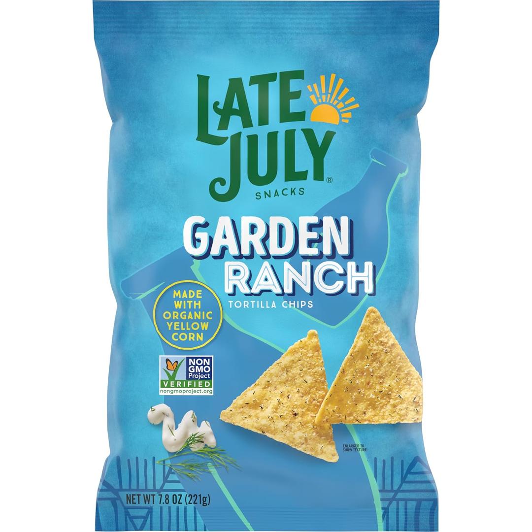 2 x Late July Snacks, Garden Ranch Tortilla Chips, 7.8-oz. Bag (7.8 Ounce (Pack of 1))