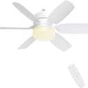 Fanspex 20.5'' Socket Ceiling Fan Light, 5 Fan Speeds with 3 Colors Adjustable Light, 8 Hours Timer (White)