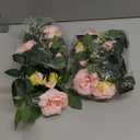 Sggvecsy 2Pcs 15.5Ft Artificial Rose Vine Fake Flower Garland Floral Garland Faux Silk Hanging Vine Rose Ivy Vines for Wedding Arch Party Wall Garden Ceremony Background Outdoor Decor (Pink)