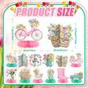 12 Pcs Spring Party Decorations Hello Spring Theme Party Decorations Flower Tulip Honeycomb Table Centerpieces for Home Office Birthday Honeycomb Supplies Decor