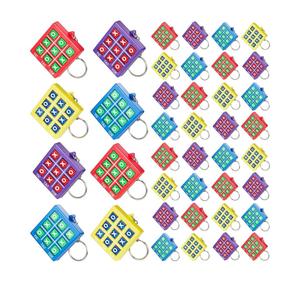 Hicarer 36 Pcs Tic Tac Toe Game Party Favor Goodie Bag Stocking Stuffer Kids 8-12 Tic Tac Toe Keychain Classroom Prize Puzzle Game Birthday Party Gift for Boy Girl Valentine's Day (Classic Color)