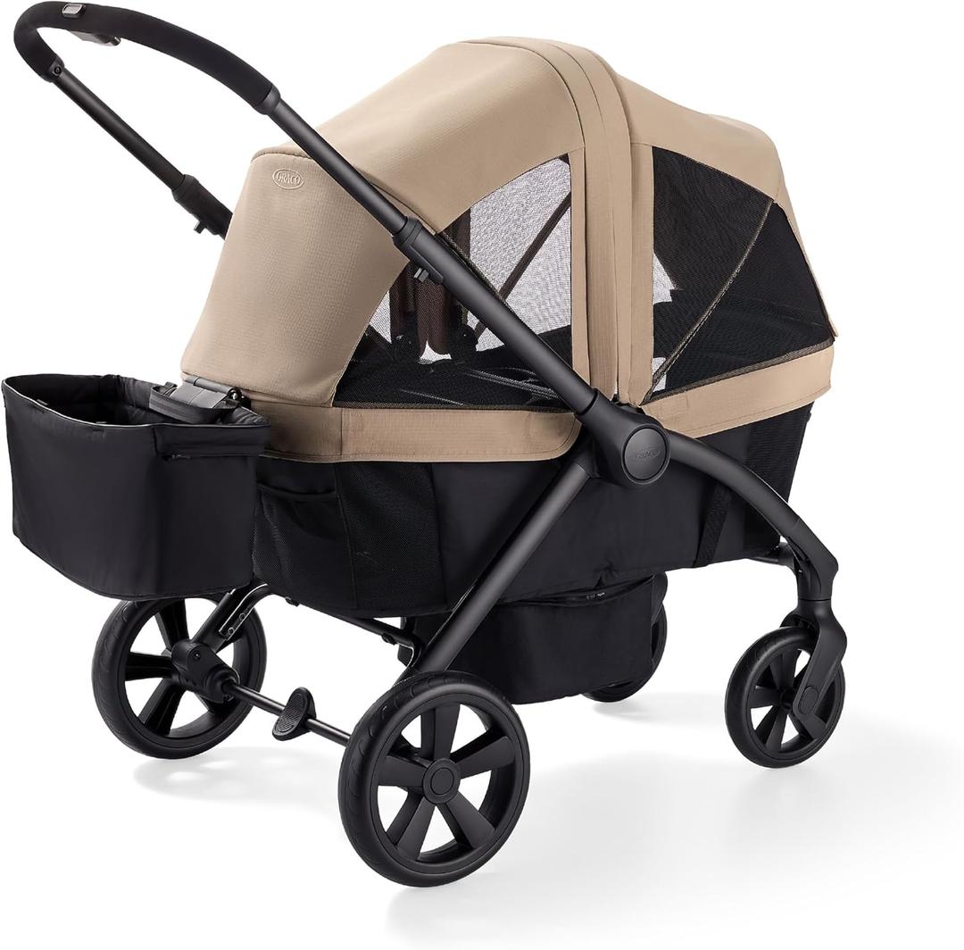 Graco Ready2Roll Stroller Wagon - All Terrain Baby Wagon Stroller for 2 Kids, Compact Foldable Wagon, Accepts Infant Car Seats, Manufacturing Date: 2025/04/25