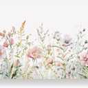 50 Pack Floral Paper Placemat Disposable Watercolor Wildflower Place Mat 11 x 17 Inch Flower Decorative Paper Table Mat for Dinner Table Setting Bridal Shower Wedding Party Supplies