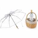 Sanwuta 48 Pcs Clear Umbrellas Bulk Wedding Transparent Folding Umbrella