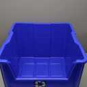 Commercial Industrial Heavy Duty Stackable Open-Front Recycling Bin Box Containers, 12 Gallon, 1 Pack, Blue