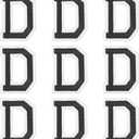 MECCANIXITY Iron on Letter Patches, 9 Pcs 2"/5cm Alphabet D Iron on Embroidered Applique Sew on Patches for Clothes, Dress, Socks, Jeans, Hats, DIY Accessories(Black)