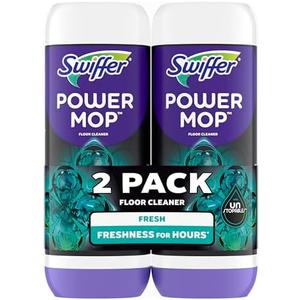 Pack of 2 Swiffer PowerMop Floor Cleaning Solution with Unstopables Fresh Scent, PowerMop Refills, Floor Cleaner for Mopping, 25.3 fl oz, 2 Pack