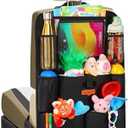 SURDOCA Upgraded Car Organizer with 11-inch Tablet Holder, 8 Pockets, Car Seat Protector for Road Trips - Car Storage and Organizers for Kids Black