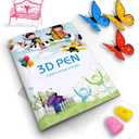3D Printing Drawing Book, Reusable Colorful 40 Patterns Thick Paper Template with a Clear Plate, Painting Graffiti Template for 3D Pen DIY Gift