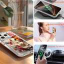 Magnetic Clear Case for iPhone 16 Plus, Floral Printing Pattern Design for Women Girls Shockproof Flower Protective Bumper Non-Yellow MagSafe Case, 6.7 (Pic 8)