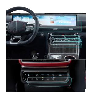 (8PCS) 2025 Genesis GV80/G80 Screen Protector For GV80/G80 (Standard/AWD/Select/Advanced/Prestige) 27Inch Navi*2+AC*2+Rear AC*2 Touchscreen Nano Film, 2025 GV80/G80 Accessories Anti-Fingerprints