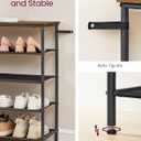 VASAGLE Shoe Rack, 5-Tier Shoe Storage Organizer for Entryway and Closet, Holds 20-24 Pairs of Shoes, 4 Fabric Shelves, Steel Frame, Industrial, Rustic Brown and Black ULBS136B01