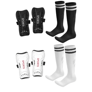 Soccer Shin Guards Toddler Kids Youth, Shin Pads and Long Soccer Socks for 3-15 Years Old Boys and Girls for Football Games, Lightweight and Breathable Soccer Equipment Black, White