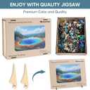 Reouinty Yellowstone Parks Wooden Puzzles for Adults 300 Pieces, Landscape Jigsaw Puzzle, Unique Puzzle, Spring Puzzle, Wooden Puzzle Gifts for Teens (15.9 x 11.2 in)