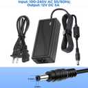 12V 5A Security Camera Power Adapter Quick Charger 100V-240V AC to DC 8-Way Power Splitter Cable LED Power Transformers-Fits Analog/AHD DVR/Camera/Lorex, RGB LED Strip Lights