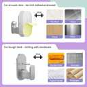 TKZTKZ No Drill Curtain Rod Brackets:Self Adhesive Curtain Rod Holders for Rods 5/8" Peel and Stick Curtain Rod Hooks for Bathroom,Kitchen,Dorm,Door,Silver,4 PCS(No Drill Adhesive/Drilling Hardware)