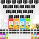 Qiuttnqn 50PCS 2oz Small Plastic Shot Bottles with Caps, Clear Empty Plastic Juice Bottles with 10 Funnels, Small Leak-Proof Juice Containers for Drink Milk Beer Coffee Liquid Beverages