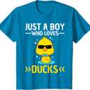 Just A Boy Who Loves Ducks Boys Kids Funny Duck Lover Duck T-Shirt, XL
