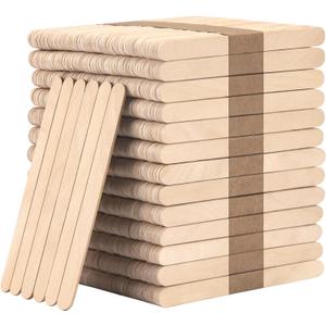 WISYOK 1000 Pcs Wooden Popsicle Sticks for Crafts, 4.5 Inch Wooden Craft Sticks, Wide Lollipop Sticks, Treat Sticks Ice Pop Sticks for Home Art Projects