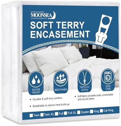 Moonsea Zippered Mattress Protector Twin Extra Long with Ultra Soft Terry Surface, 6-Side Waterproof Mattress Encasement for Kids, Well Made Zipper, Noiseless, for Standard Twin XL Mattress 39 * 80